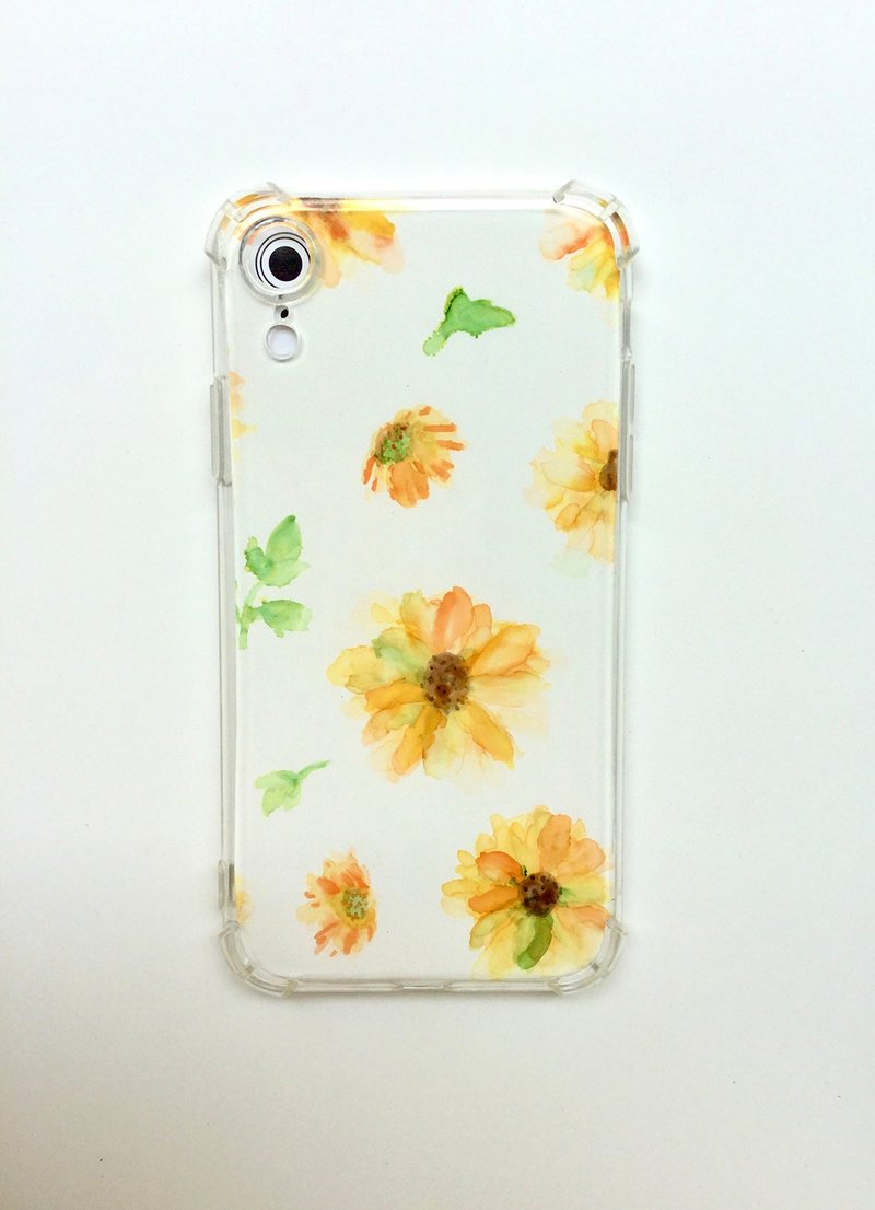 Daisy IPhone XR alcohol ink hand-painted back shell anti-fall / anti-scratch phone case
