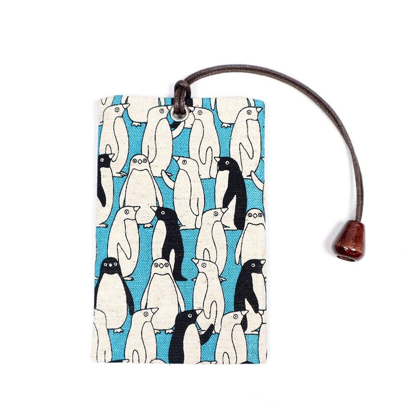 Travel Card ID Card Holder, Business Card Holder-Penguin (Blue)