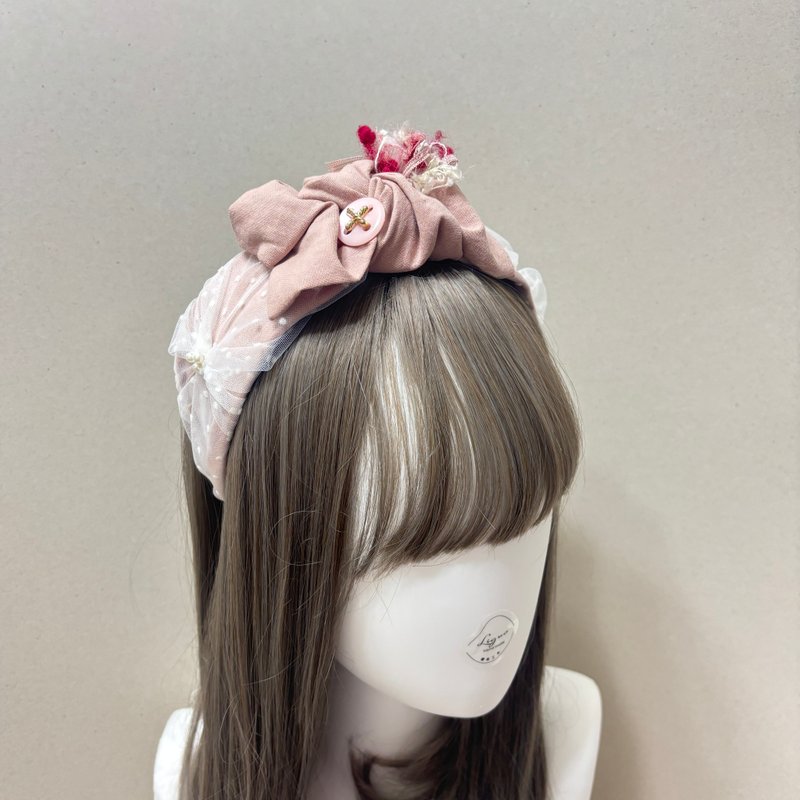 森林系 | 柔粉 | 紗紗髮箍 - 髮夾/髮圈 - 棉.麻 多色