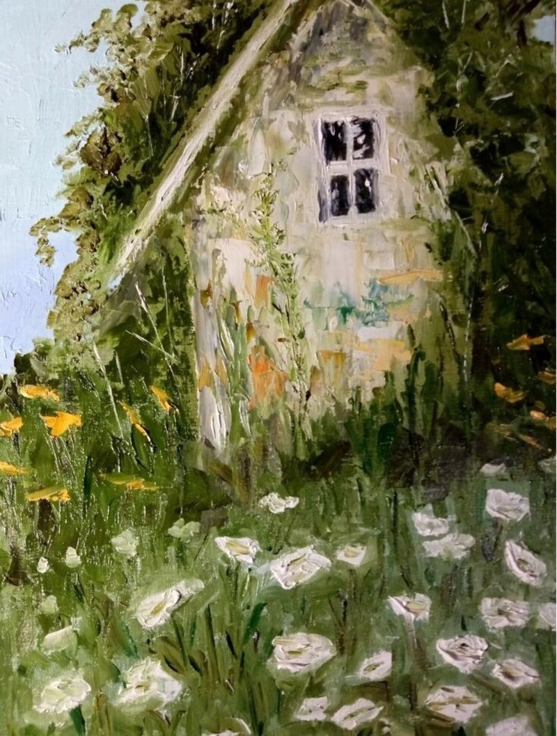 The old house Oil painting Made to order - 壁貼/牆壁裝飾 - 其他材質