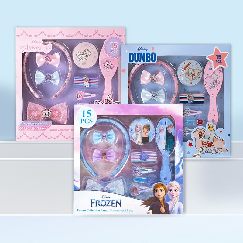 迪士尼裝扮髮飾15件套禮盒(1髮圈為一件) 生日 聖誕禮物 女孩禮物 - 髮夾/髮圈 - 其他材質 多色