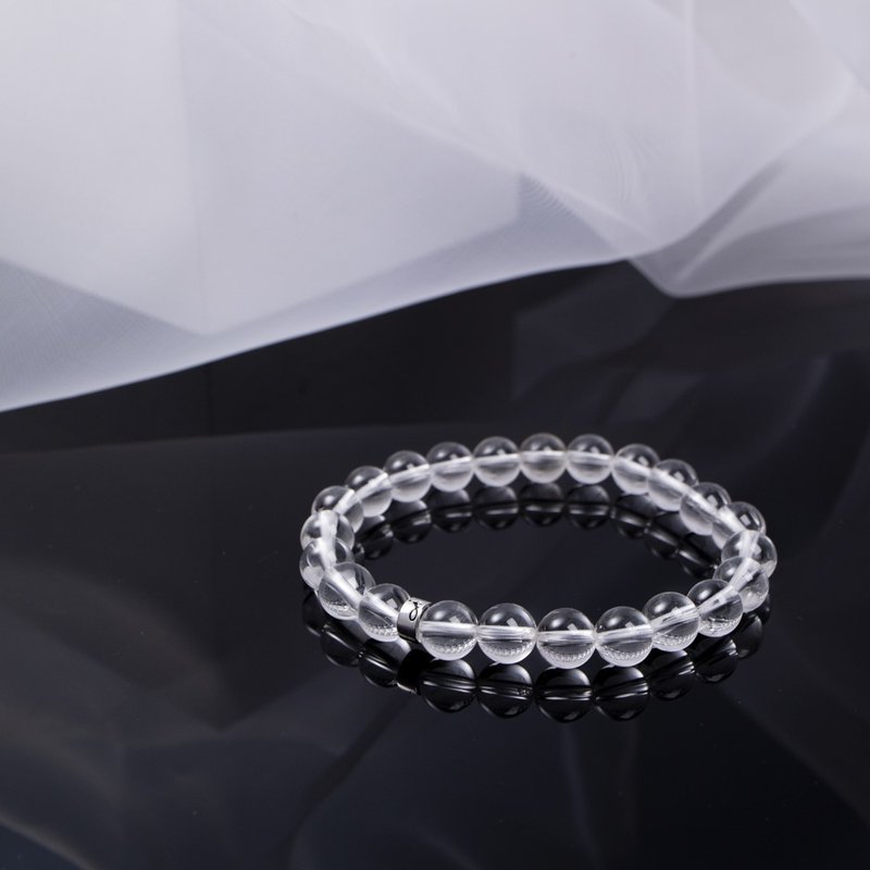 白水晶 | 天然能量手串 | 6-7mm - 手鍊/手環 - 水晶 白色