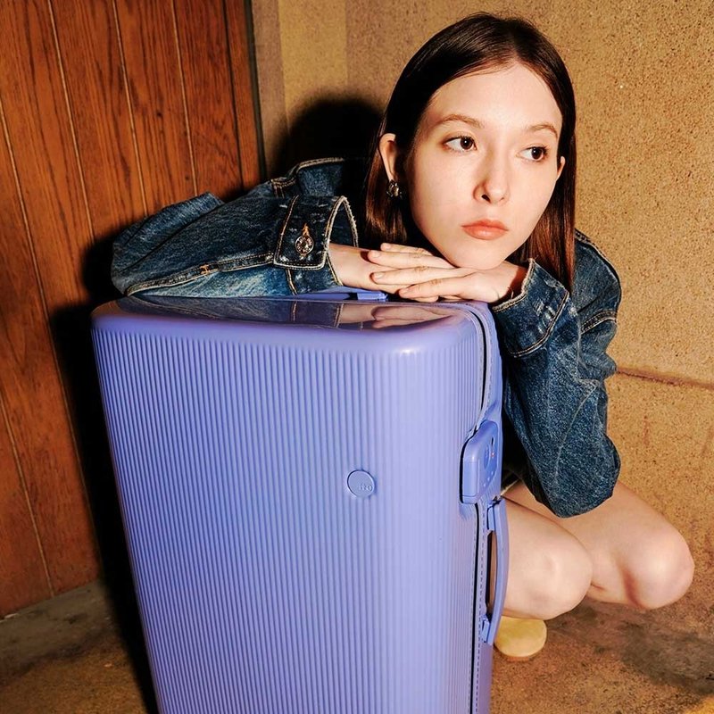 ITO 數字紫 PISTACHIO 2 STRIPED 開心果抗菌行李箱登機托運箱 - 行李箱/旅行袋 - 其他材質 紫色