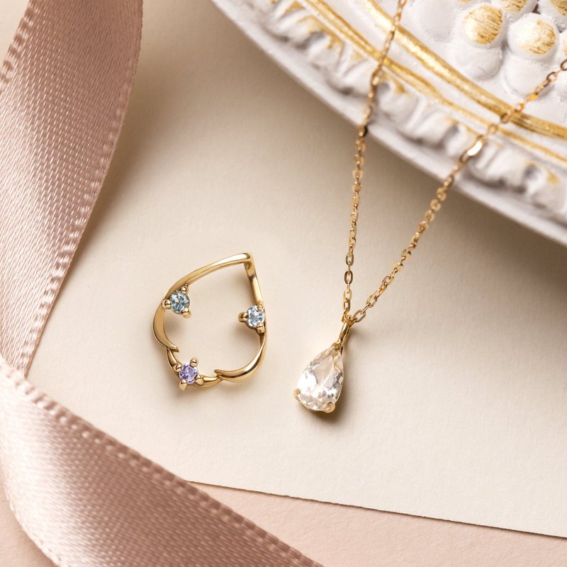 【冬季限定】10K 托帕石兩用項鍊 【藍色多瑙河】 (黃金) - 項鍊 - 貴金屬