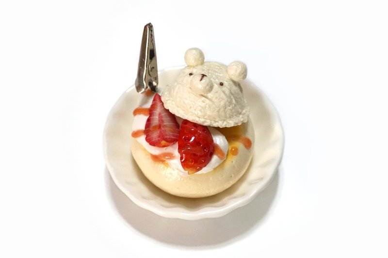 HealingKuma Collection 小熊班戟便條夾紙鎮 | 仿真甜點文具 - 文件夾/資料夾 - 黏土 多色