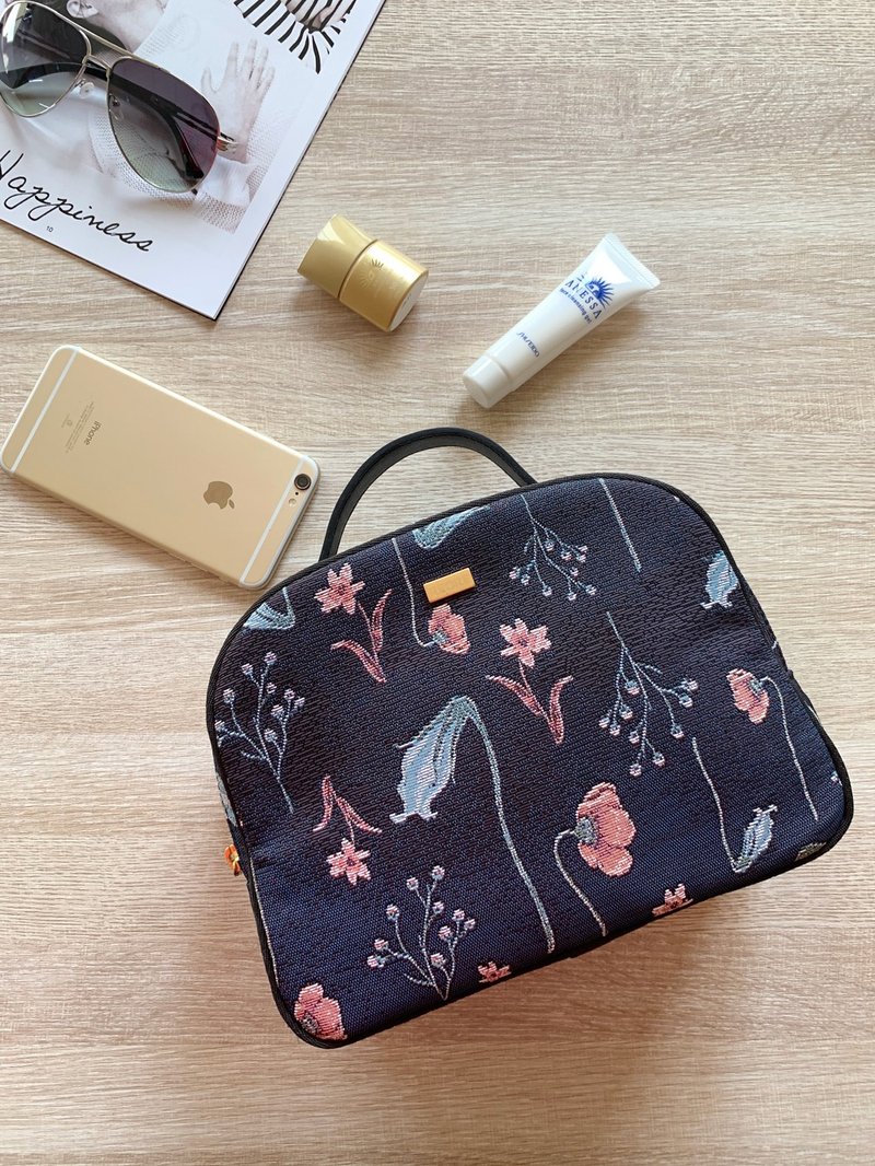 斜背包 手提 雙拉鍊 多夾層 / 防潑水 平織緹花 落花 朱恩 - 側背包/斜背包 - 其他材質