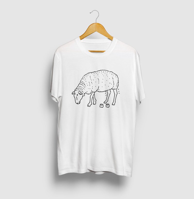 White Sheep Summer Fashion Sheep Animal Illustration T-shirt