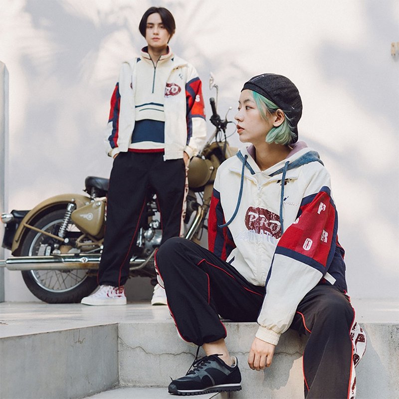 Retro Contrast Racing Suit Men's Old Print Loose Sports Jacket