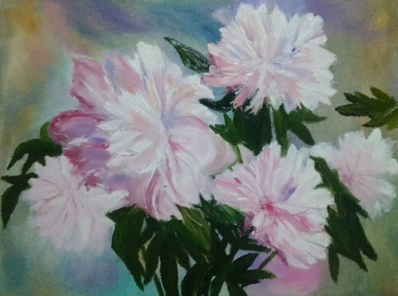 Peonies for Natasha Oil painting Made to order - 壁貼/牆壁裝飾 - 其他材質