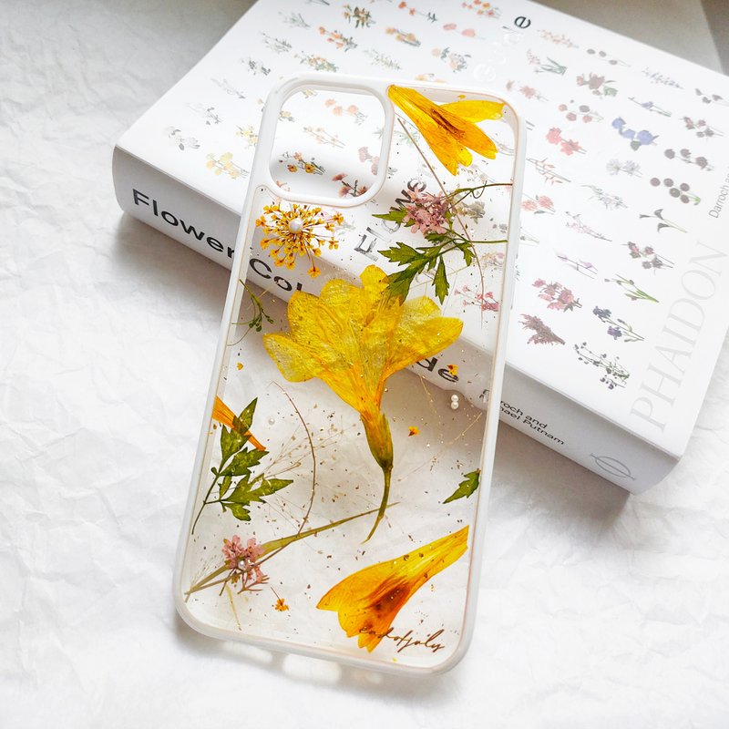 Freesia-Pressed Flower Phone Case