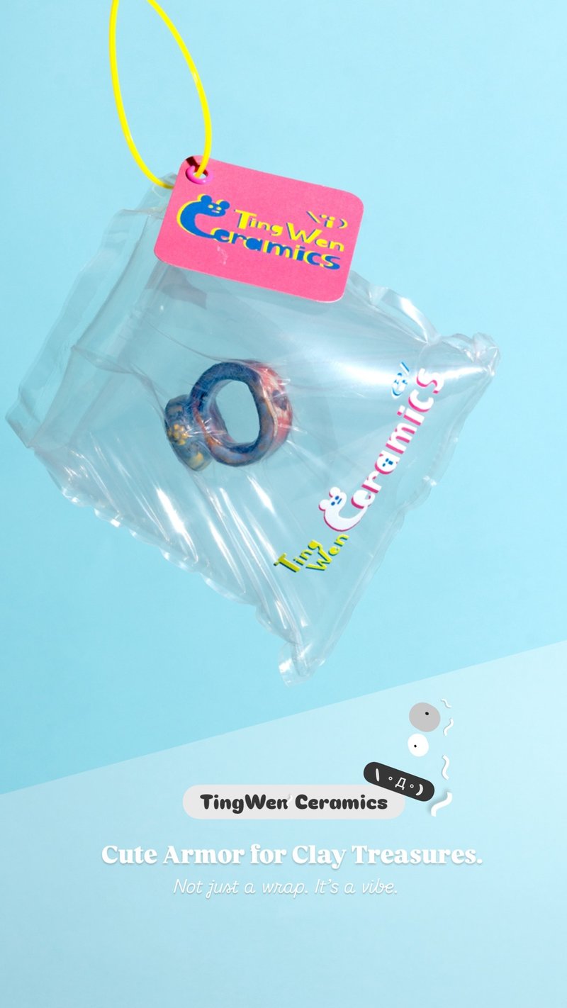 我只是 手錶形狀的戒指 - 戒指 - 陶 藍色