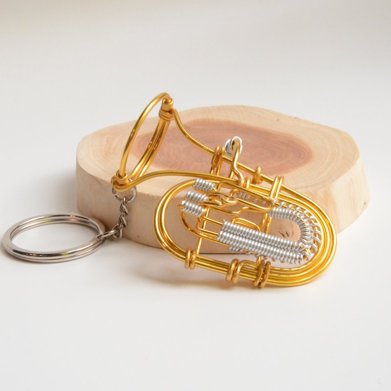 Tuba for Wire Lover Art studio aluminum wire musical instrument woofer key ring