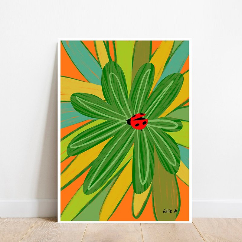 Art print/ Ladybug / Illustration poster A3 A2 - 海報/掛畫/掛布 - 紙 綠色