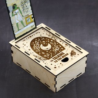 HANDMADE Magic Moon Tarot card box with card display Witch trinket box