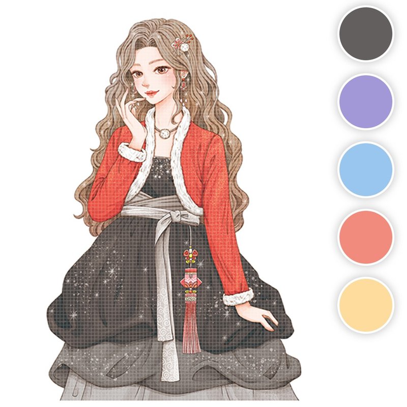 Ray (5colors) 17 (honne market) person sticker girl sticker blackraccoon - 貼紙 - 紙