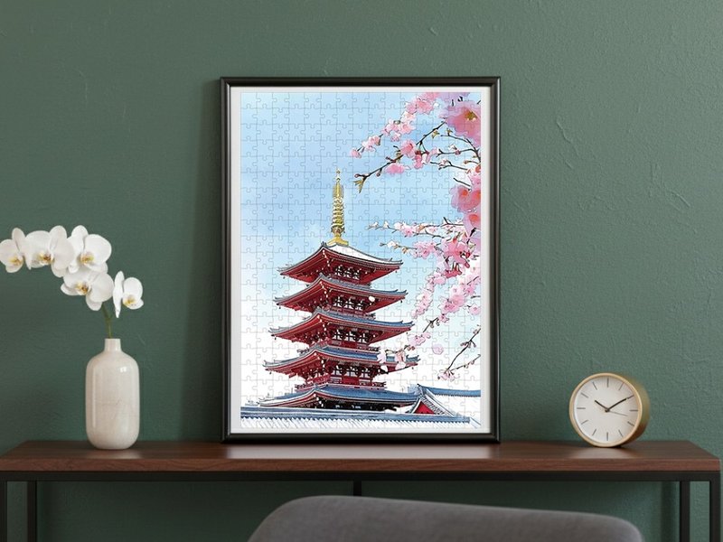 日本製手工拼圖・淺草寺、東京・日本風景・送禮、擺設 - 壁貼/牆壁裝飾 - 紙