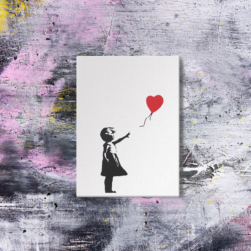【英國 Banksy】藍牙畫布音箱 聯名款Girl With Balloon (直式) - 藍牙喇叭/音響 - 木頭 多色
