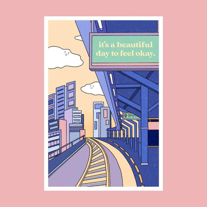 Beautiful Day Art Print | Motivational | Illustrated Wall Art | Unique