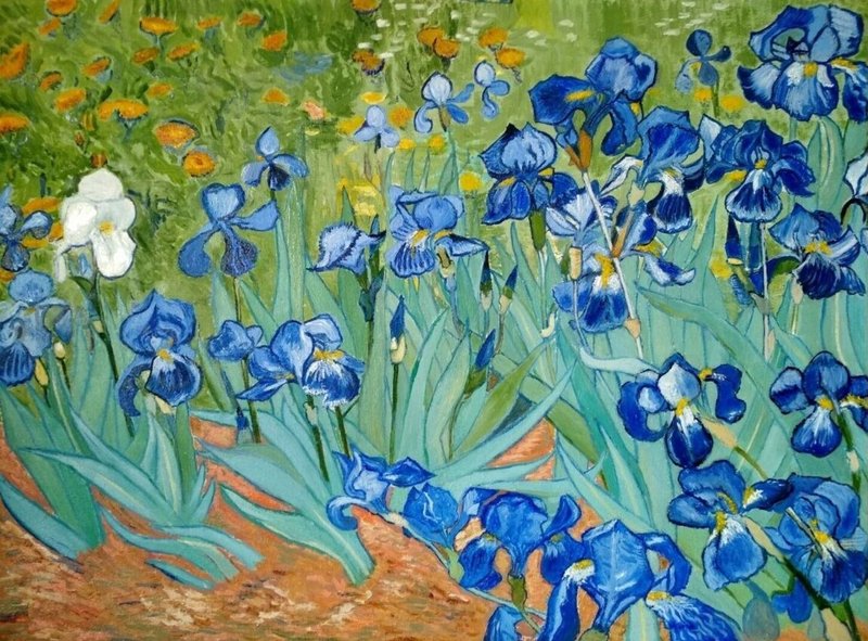 Irises van Gogh's Oil painting on canvas - 壁貼/牆壁裝飾 - 其他材質