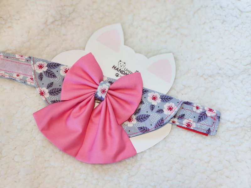 寵物 貓犬 狗狗 用型仔 恤領 煲呔蝴蝶結 - 項圈/牽繩 - 棉.麻 藍色