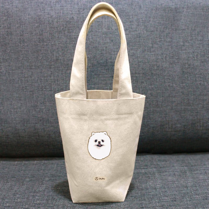 White Bomei-Big Head---Taiwan-made cotton linen-Wen Chai Shijiao-Environmental-Beverage bag-Flies Planet