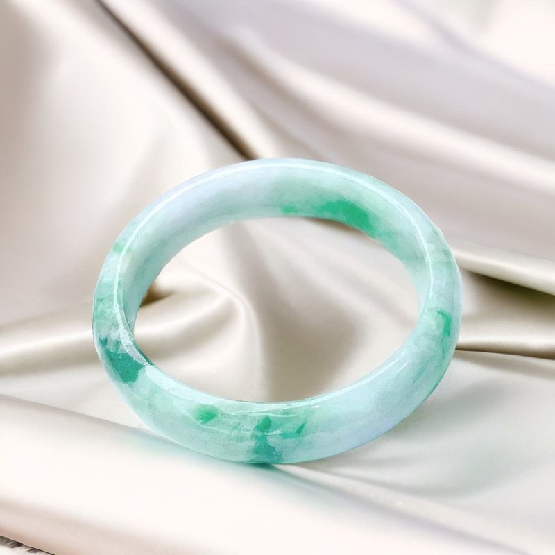 飄綠花翡翠寶寶鐲 | 14圍 | 天然緬甸玉A貨翡翠 | 送禮 - 手鍊/手環 - 玉石 多色