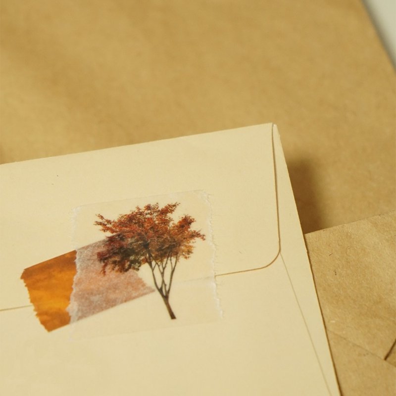 Fall tree - 紙膠帶/和紙/PET - 紙