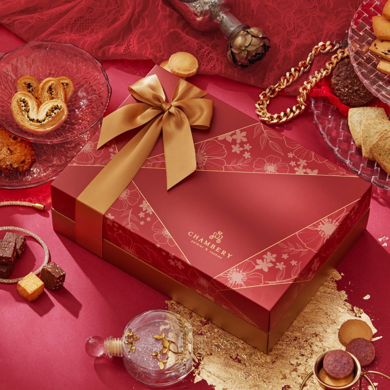 【香貝里】誓約禮盒/附提袋/喜餅/伴手禮/訂婚/結婚/手工餅乾 - 手工餅乾 - 新鮮食材