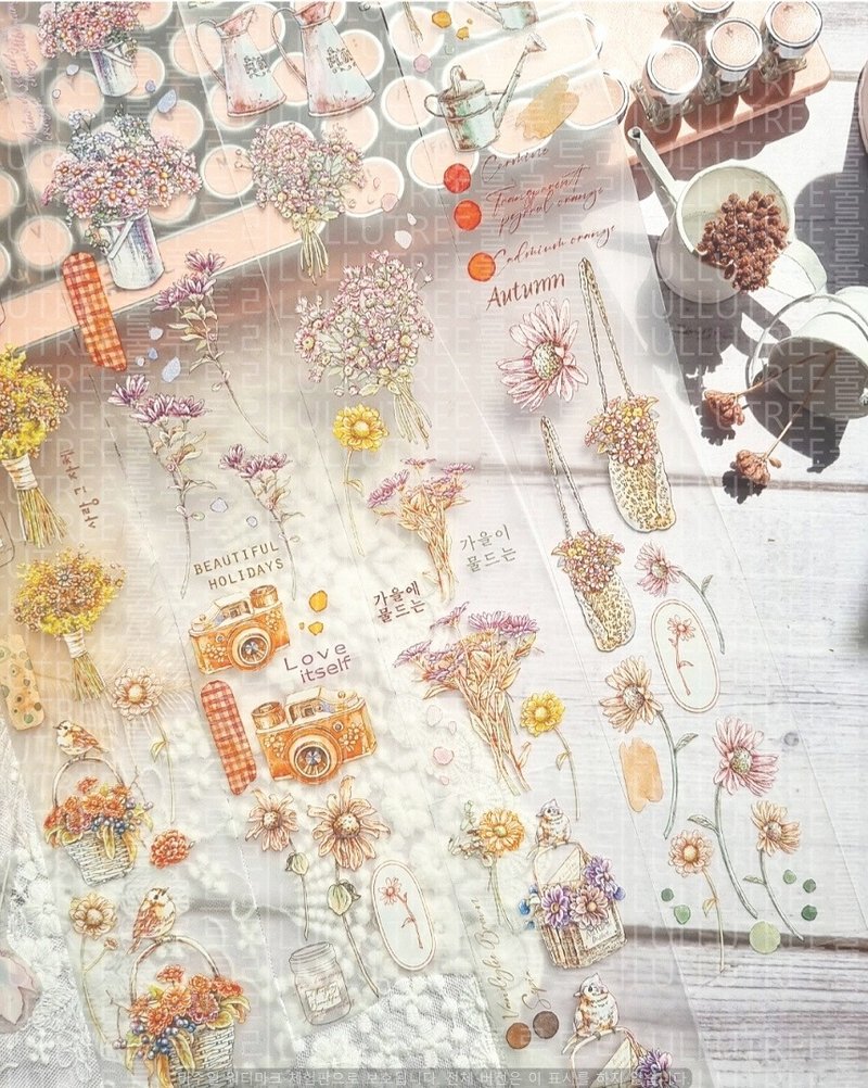 brown classic 5cm - matte PET tape - 紙膠帶/和紙/PET - 塑膠