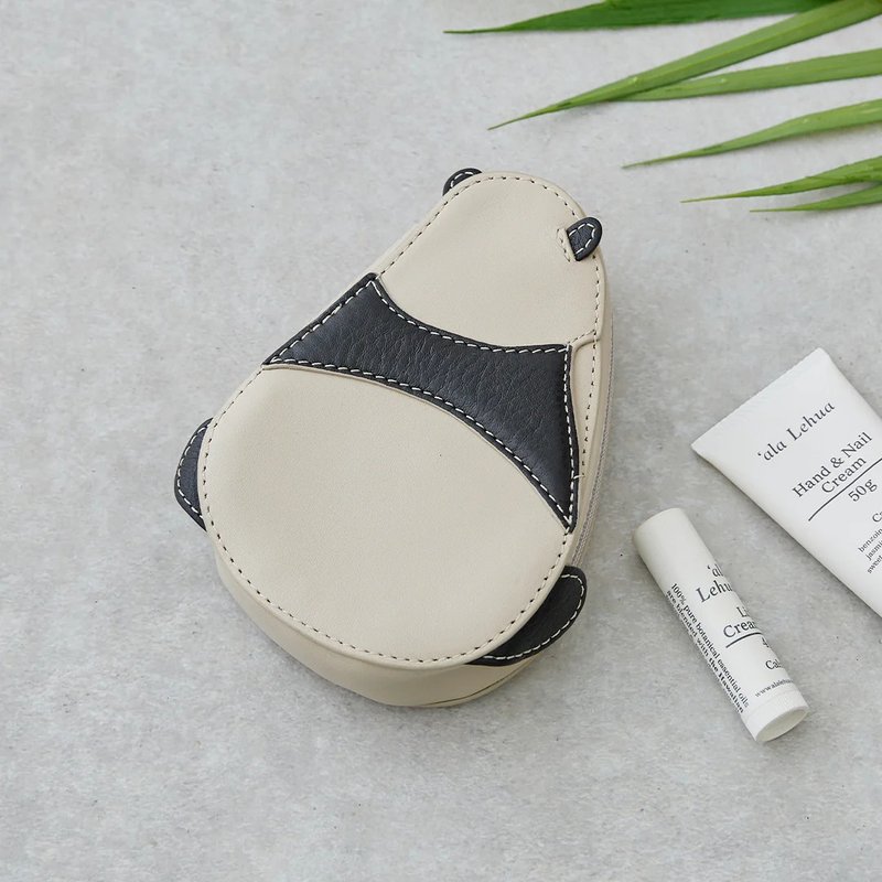 熊貓造型收納包(數量有限 售完為止) - 化妝包/收納袋 - 真皮 白色