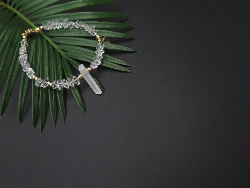 COLE COOL 簡約透徹閃靈鑽14k包金手鏈  獨一無二的禮物 - 手鍊/手環 - 半寶石 透明