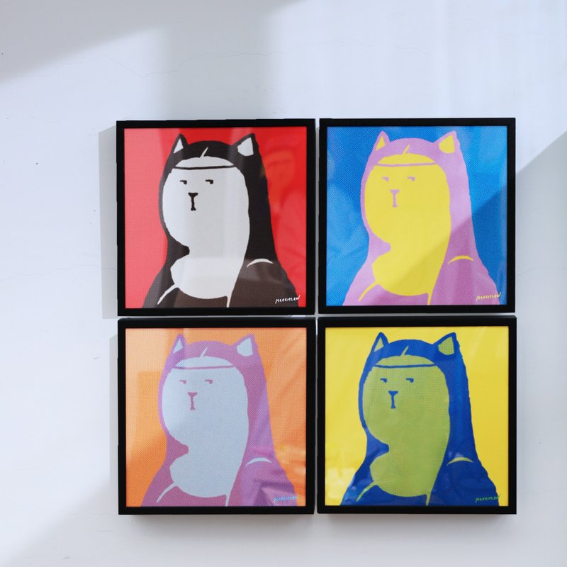 古典美貓普普風掛畫4件組 - 海報/掛畫/掛布 - 其他材質 多色