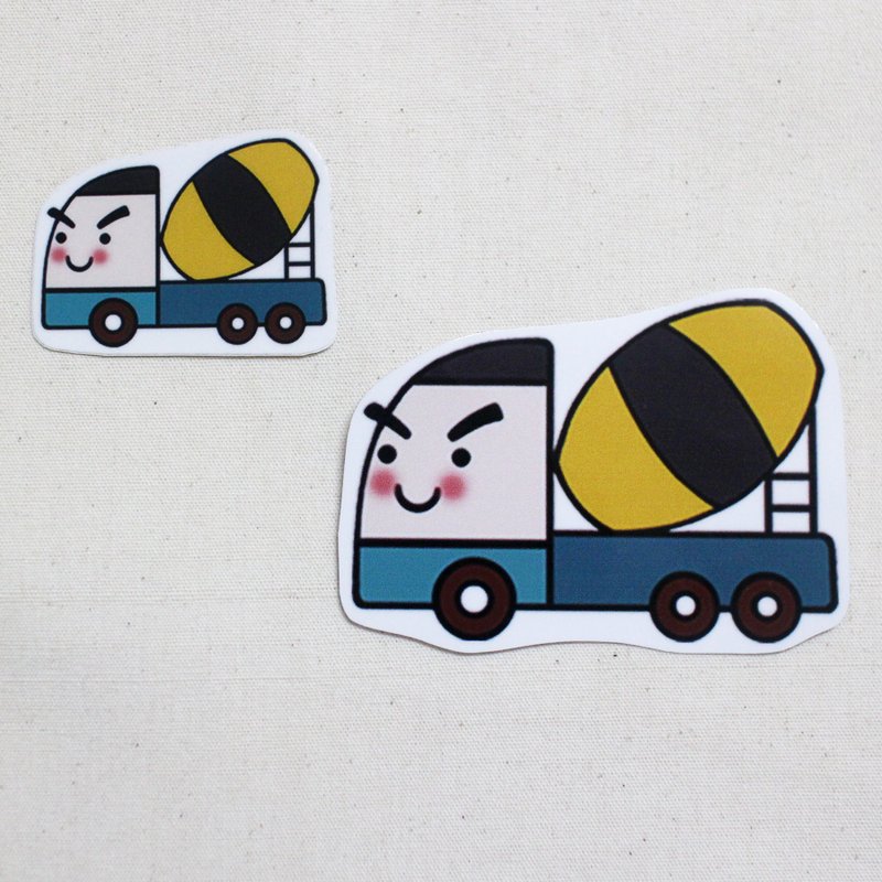 Waterproof sticker _ engineering car 02 (cement truck)