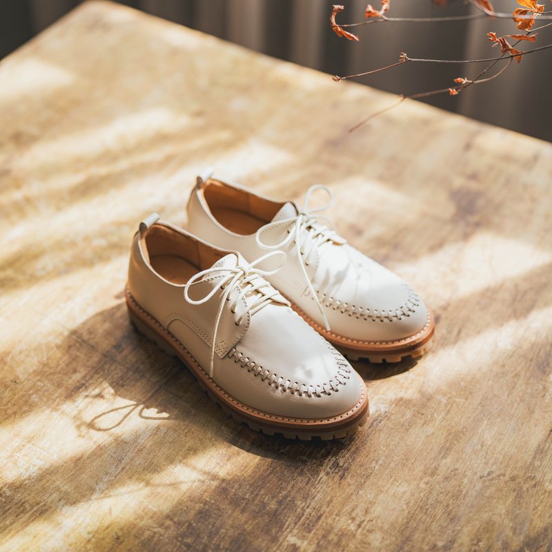 棒球小德比 _ 米白 - 其他女皮鞋 - 真皮 白色