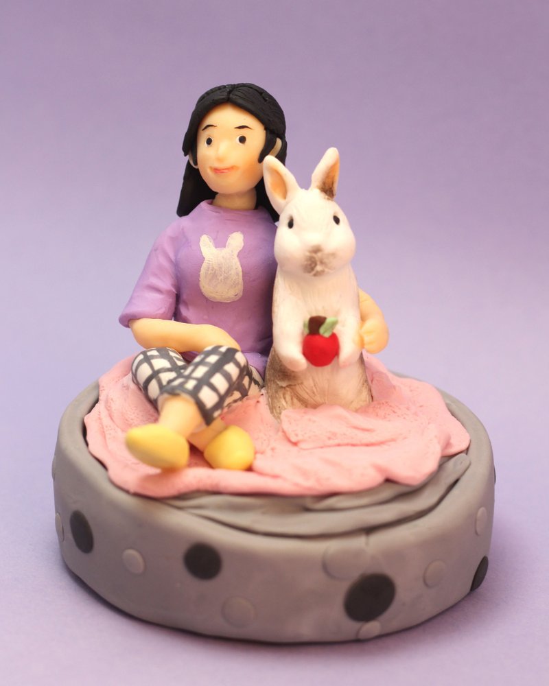 PetWithYou客製化你與你的寵物,給你設計一個獨一無二的惹笑場景 - 擺飾/家飾品 - 黏土