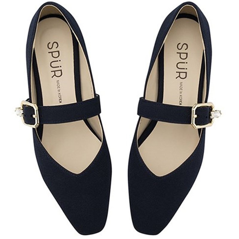 Pre-order – SPUR Jewel buckle maryjanes Coral Flats OS9014 NAVY