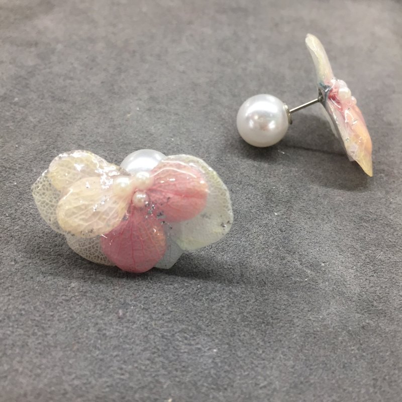 Pink Behind Ear Pearl Earrings
