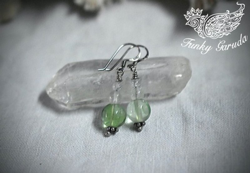 グリーンアメジスト ピアスpia008 - 耳環/耳夾/耳骨夾 - 寶石