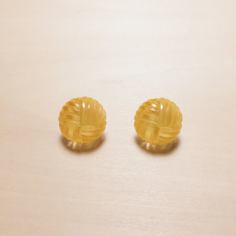 Vintage Orange Imitation Rattan Jelly Earrings