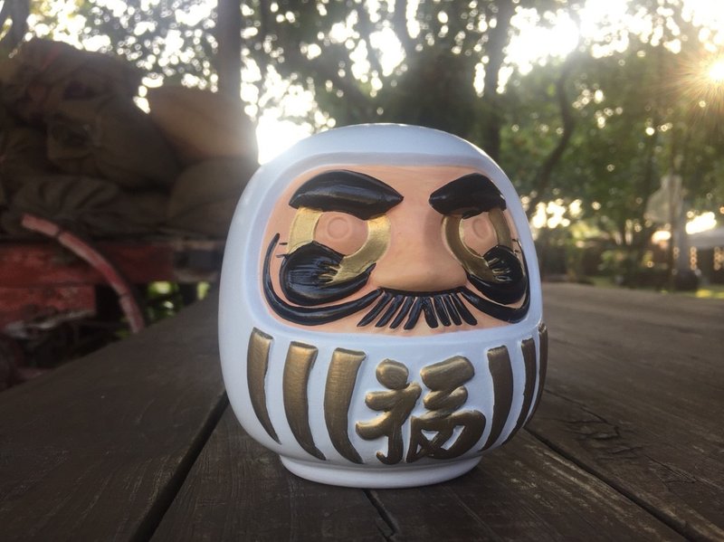 祈願招福不倒翁存錢筒(白)目標達成 - 擺飾/家飾品 - 陶 白色