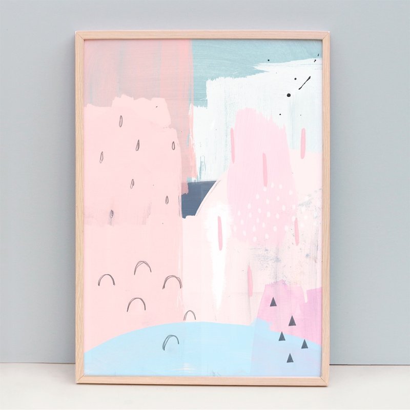 Giclee Print Pink Minimalist Abstract Art (Unframed)