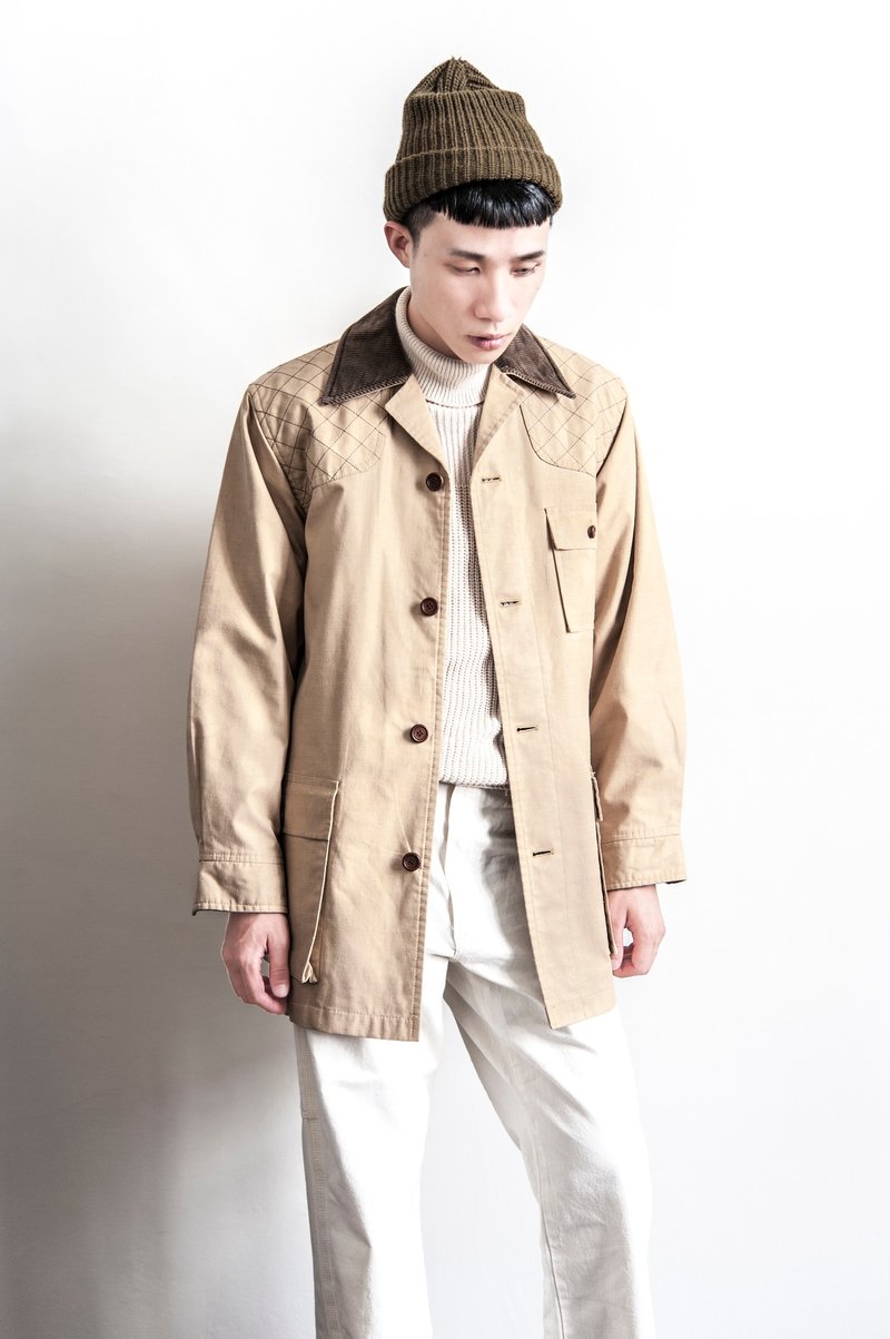 Vintage 卡其色獵裝古著外套 - 男夾克/外套 - 棉.麻 卡其色
