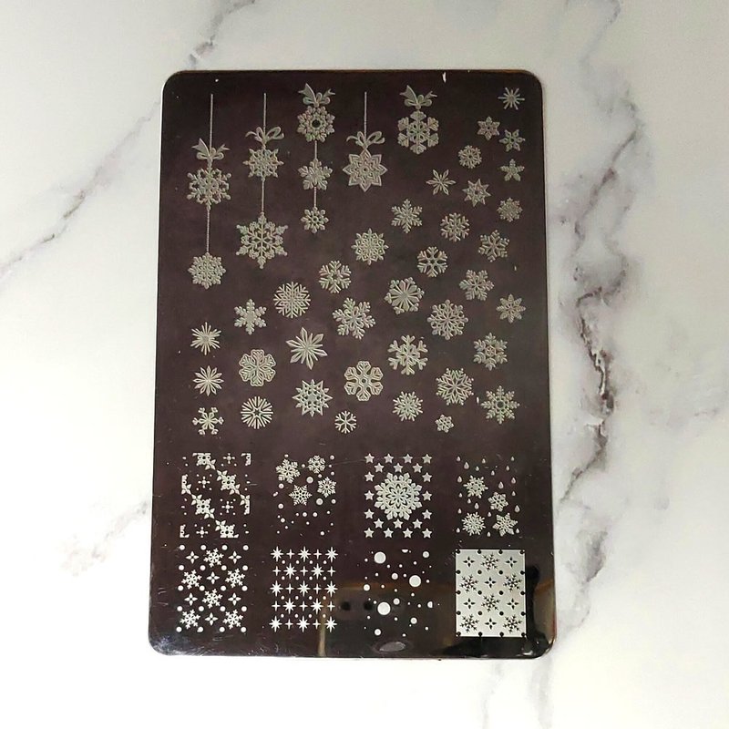 BEnails美甲轉印鋼板 冰雪之鏡(大方版)BN007美甲DIY印花板 指彩 - 指甲油/指甲貼 - 不鏽鋼 銀色