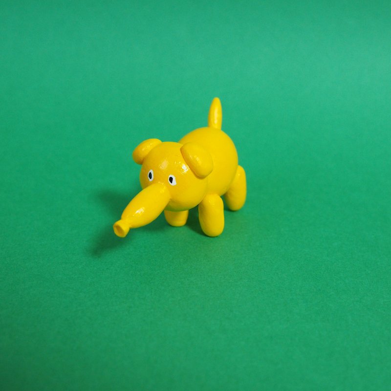 Balloon elephant - 公仔/玩偶 - 黏土 黃色
