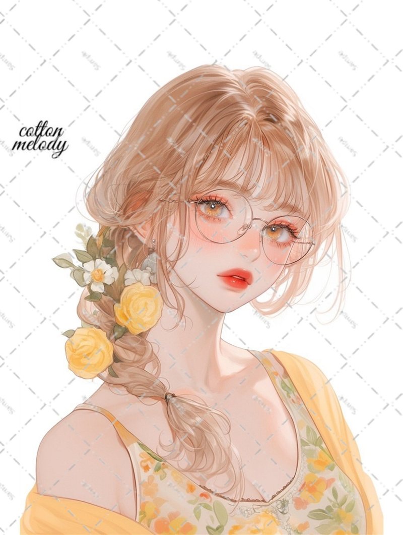 original sticker no.6475 人物ステッカー オリジナルステッカー 人物ステッカー 女の子ステッカー オリジナル人物ステッカー - 貼紙 - 紙