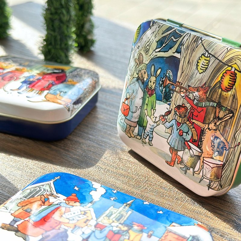 冬之景口袋方盒糖果禮盒 - 2款入【英國糖迷你包4包入】 - 零食/點心 - 其他材質 藍色