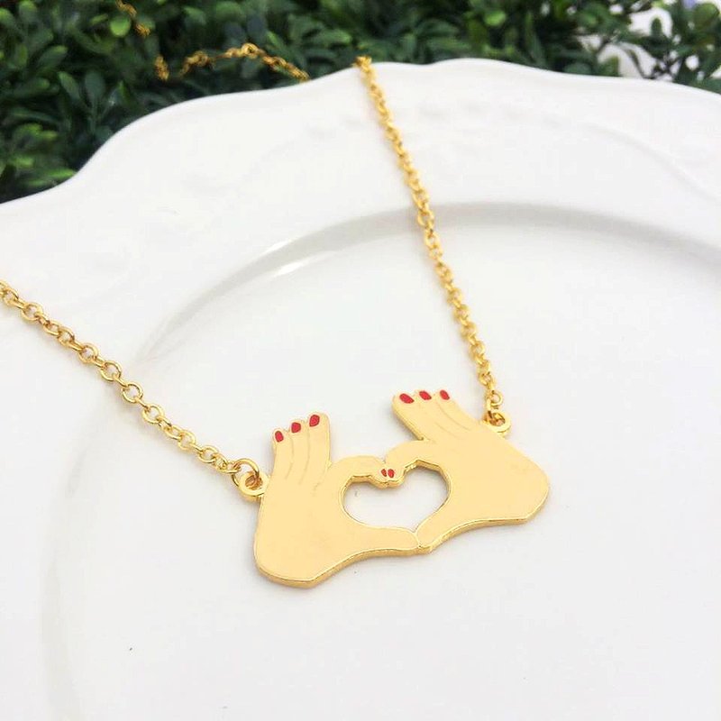hand heart necklace