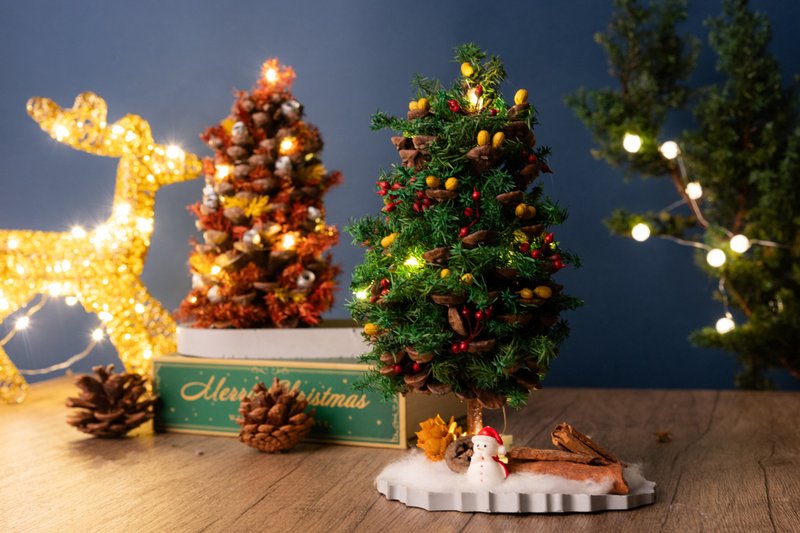 【聖誕裝飾x交換禮物】 松果聖誕樹 - 乾燥花/永生花 - 植物.花 綠色