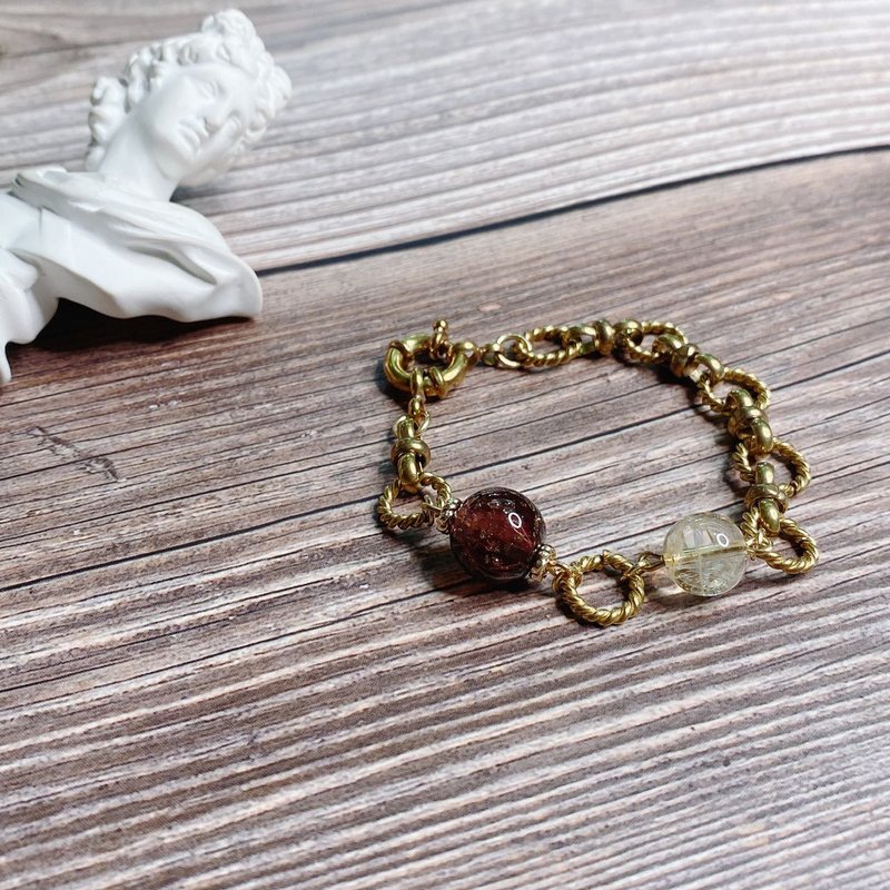 【Cinnamonmon 希娜夢夢】羅馬假期精油手鍊| 黃水晶 - 手鍊/手環 - 玻璃