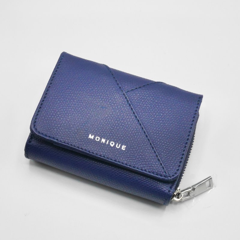 【ALMOSTPERFECT】 瑕疵銷售 - Ellie Mini Wallet in Navy - 束口袋/束口背包/水桶包 - 真皮 藍色